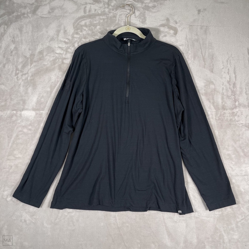 Travis Mathew Men's Sweater Quarter Zip Golf Performanc *Branded* XXL Black